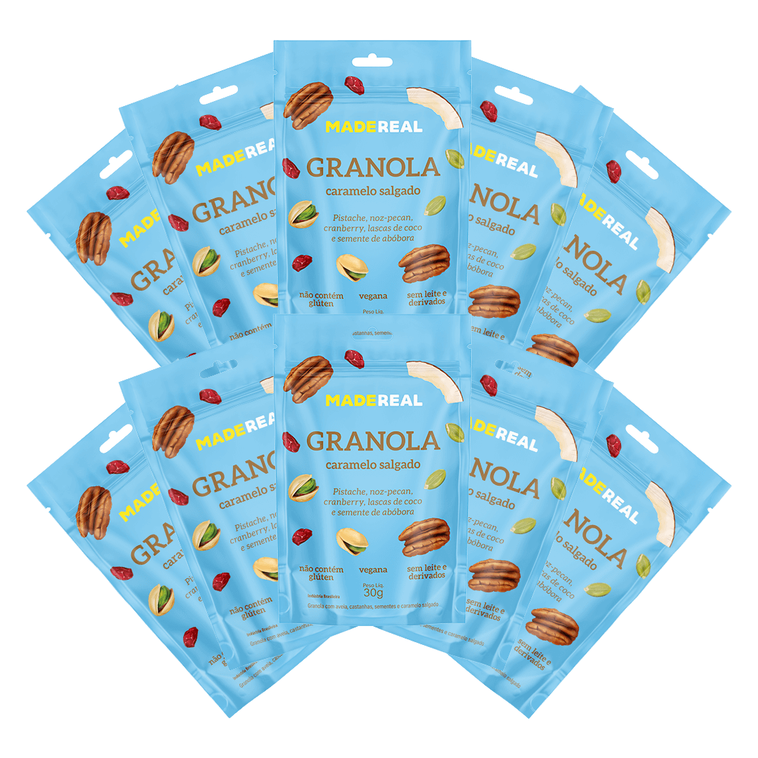 Kit Granola Caramelo Salgado Pocket 30g - 10 unidades