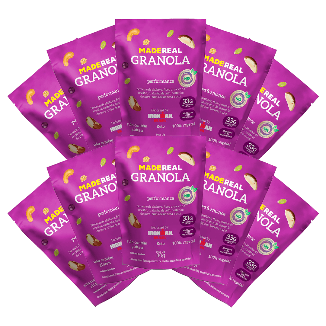 Kit IronMan Granola Performance Pocket 30g - 10 unidades