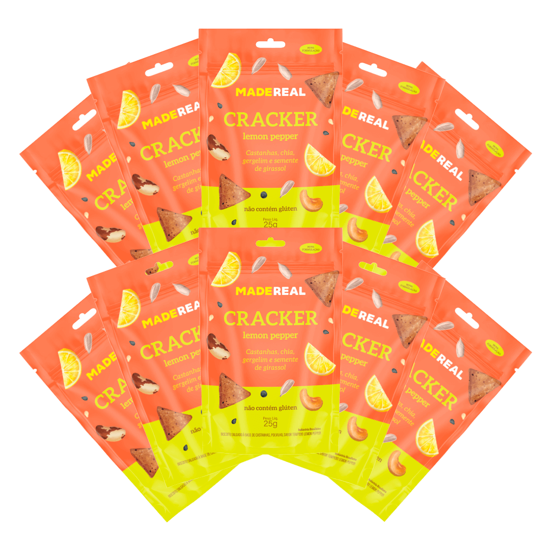 Kit Cracker Lemon Pepper Pocket 25g - 10 unidades